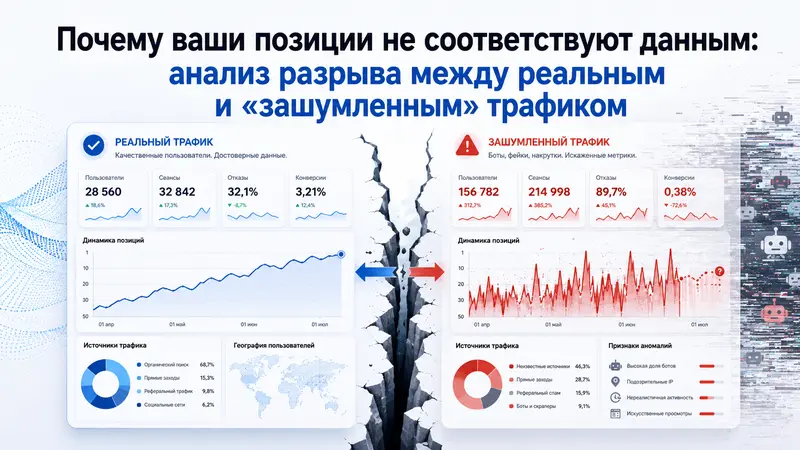 Почему ваши позиции не соответствуют данным: анализ разрыва между реальным и «зашумленным» трафиком